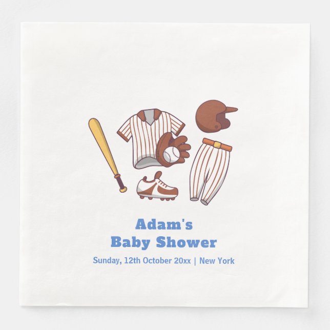 Modern Little Slugger Baseball Sport Baby Shower  Serviette (Vorderseite)