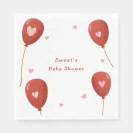 Modern Little Sweetheart Balloon Baby Dusche Serviette