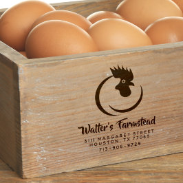 Modern Logo Business & Family Farm Egg Pappe Permastempel