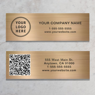 Modern Logo Erstellen Sie Ihren QR-Code Gold Mini Visitenkarte