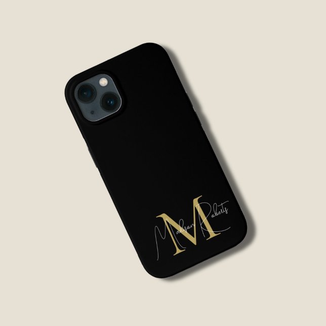 Modern Logo für Monogramm-Schriftzeichen schwarz Case-Mate iPhone Hülle (Von Creator hochgeladen)