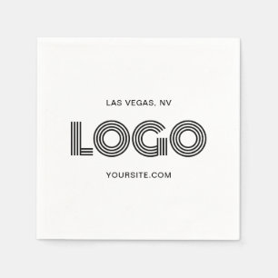 Modern-Logo in Weiß und Schwarz Serviette