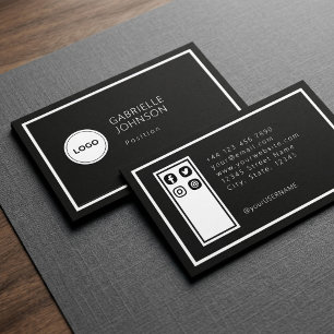 Modern Logo Kreis Professionell Schwarz Weiß Visitenkarte
