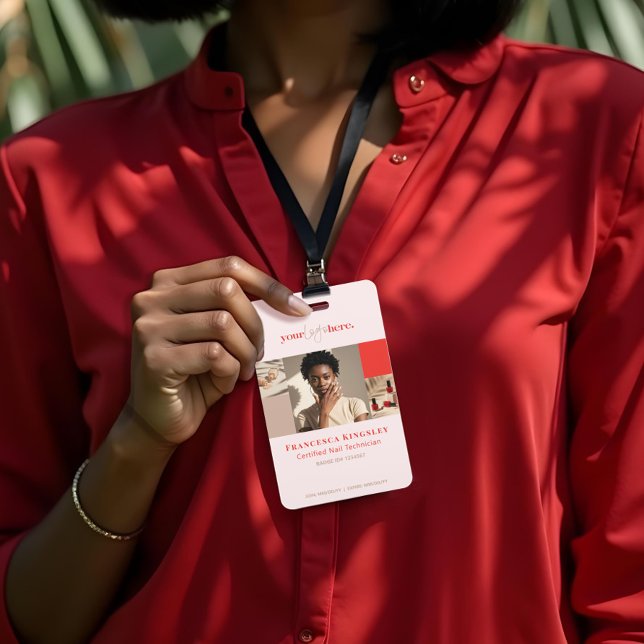 Modern Logo Nail Beauty Salon Foto Grid Collage Ausweis (Modern Logo Nail Beauty Salon Photo Grid Collage Badge)