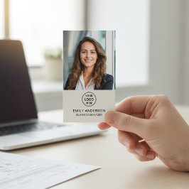 Modern Logo Photo QR Social Media Professional Visitenkarte