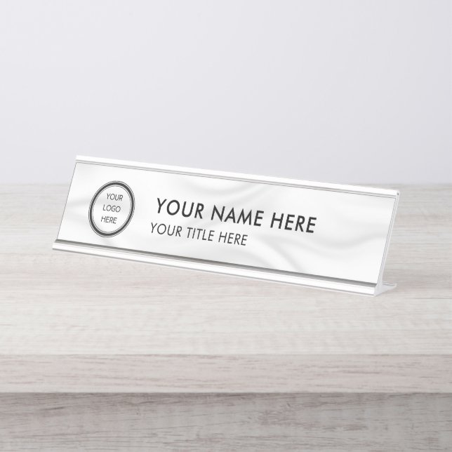 Modern Logo Professional Business Name Plate Schreibtischnamensplakette (Vorderseite )