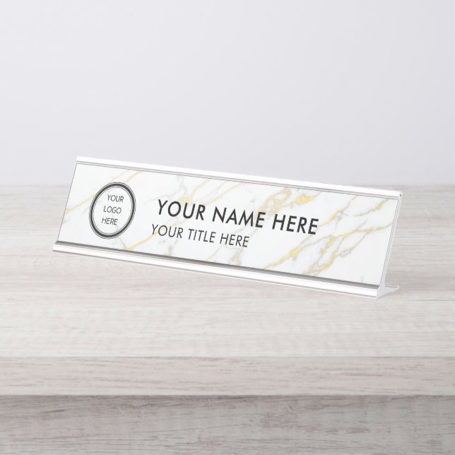 Modern Logo Professional Business Name Plate Schreibtischnamensplakette (Vorderseite )