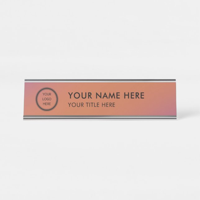 Modern Logo Professional Business Name Plate Schreibtischnamensplakette (Vorderseite )