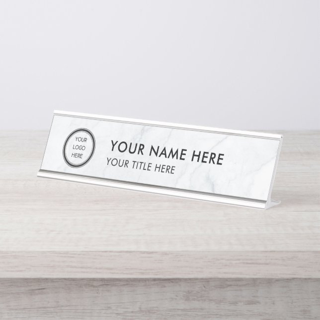 Modern Logo Professional Business Name Plate Schreibtischnamensplakette (Vorderseite )