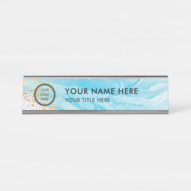 Modern Logo Professional Business Name Plate Schreibtischnamensplakette (Vorderseite )
