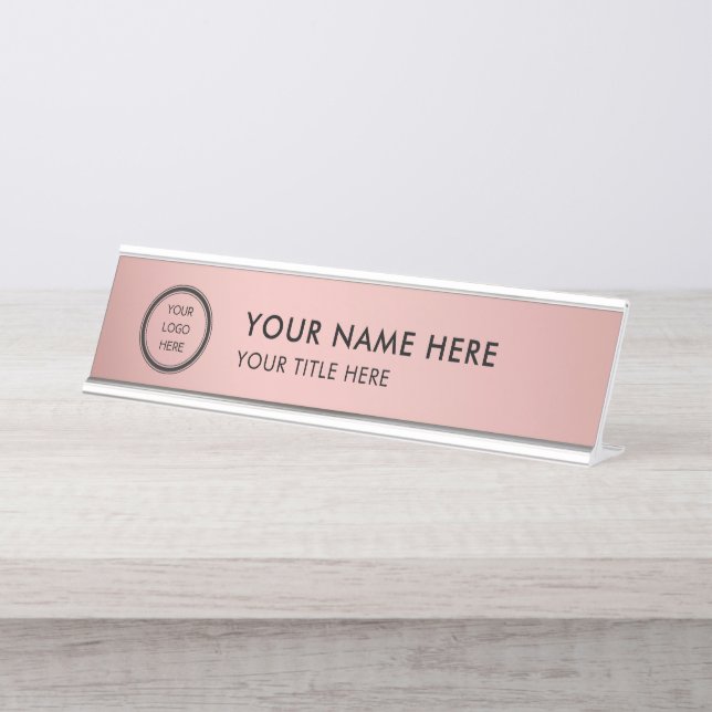 Modern Logo Professional Business Name Plate Schreibtischnamensplakette (Vorderseite )