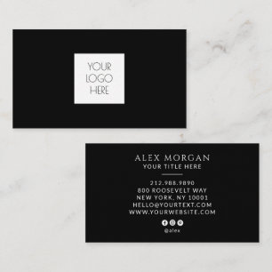 Modern Logo Professional Schwarz Visitenkarte