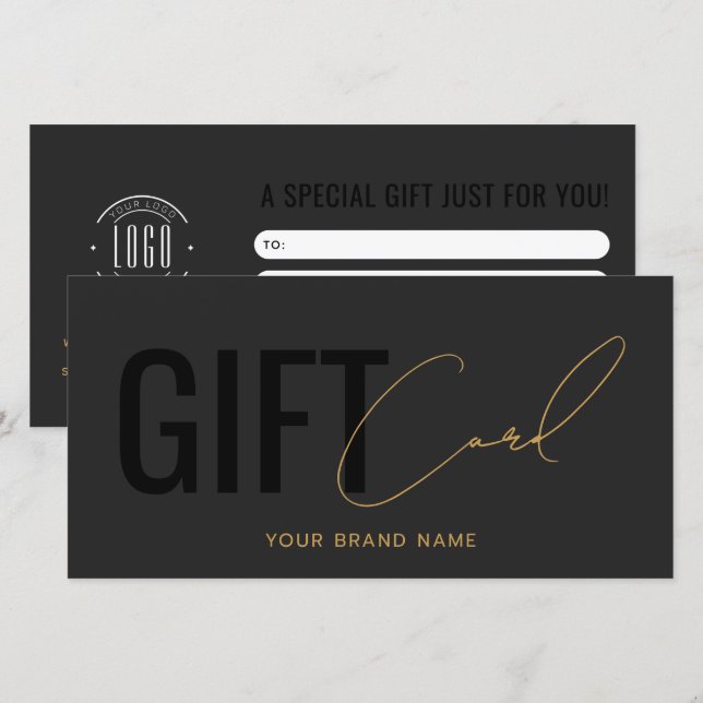 Modern Logo professionell grau schwarz Geschenkkar (Vorne/Hinten)