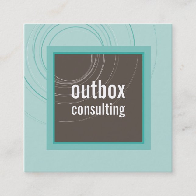 MODERN LOGO Smart-Quadrat-Symbol Monogramm Minze b Quadratische Visitenkarte (Vorderseite)