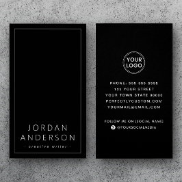 Modern Logo Social Media Schwarze Visitenkarten