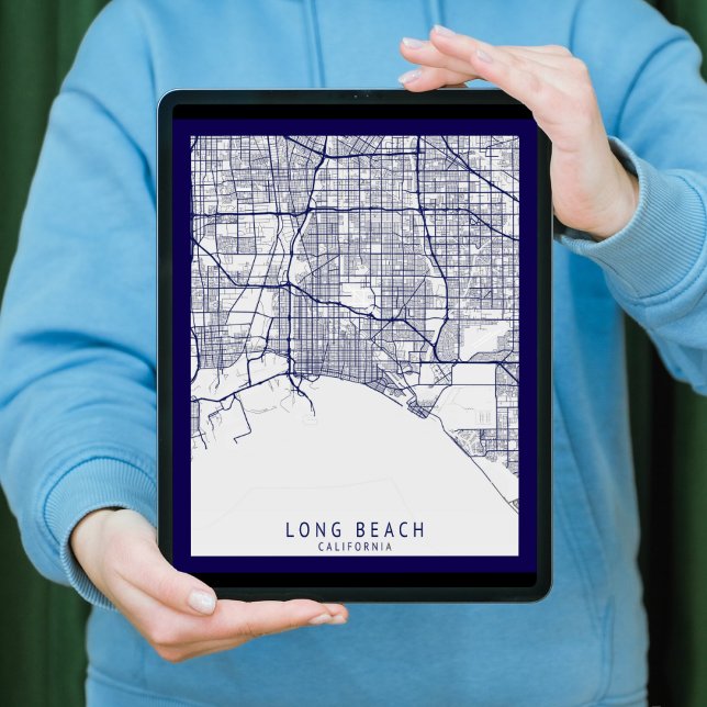 Modern Long Beach City Map Poster (Von Creator hochgeladen)
