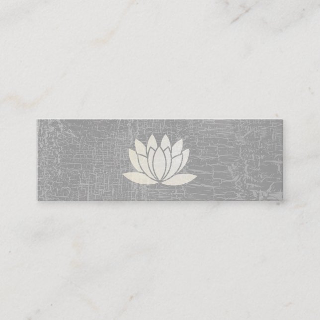 Modern Lotus Blume Marbled Gray Mini Visitenkarte (Vorderseite)