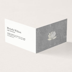 Modern Lotus Blume Marbled Gray Visitenkarten