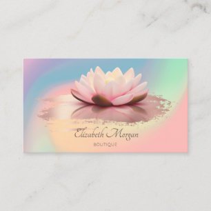 Modern Lotus Brush Stroke Holographisch farbig Visitenkarte