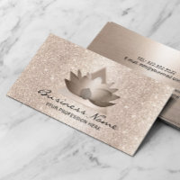 Modern Lotus Logo Elegante Rose Gold Glitzer