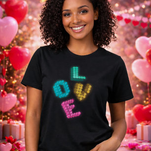 Modern Love 3D   Ästhetisches Pastel-Glow-Grafik T-Shirt