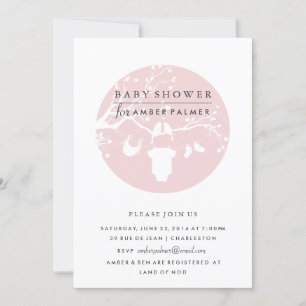 Modern Love Birds Baby Shower Einladung