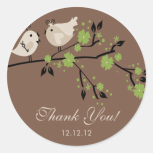 Modern Love Birds Brautparty Danke Stickers
