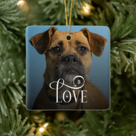 Modern Love Custom Boxer Dog Pets Photo Monogram Keramikornament
