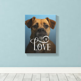 Modern Love Custom Boxer Dog Pets Photo Monogram Leinwanddruck