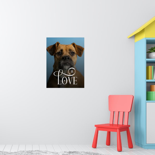 Modern Love Custom Boxer Dog Pets Photo Monogram Poster (Kinderzimmer 1)