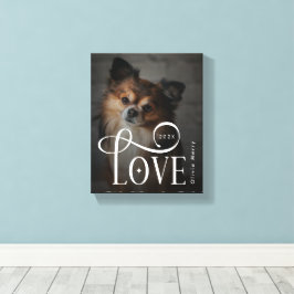 Modern Love Custom Dog Pets Photo Monogram Leinwanddruck
