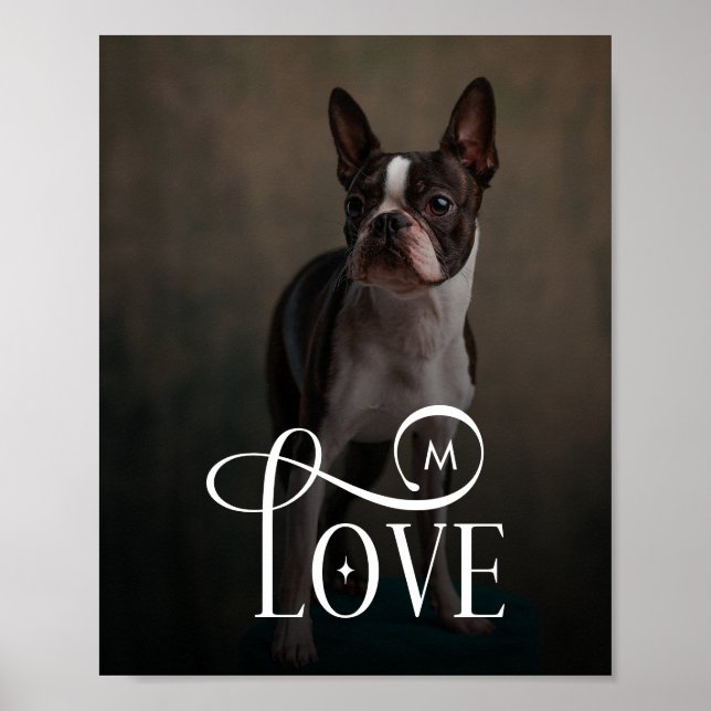 Modern Love Custom Dog Pets Photo Monogram Poster (Vorne)