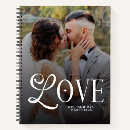 Modern Love Custom Wedding 2 Photos Couples Notizbuch