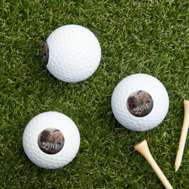 Modern Love Custom Wedding Photo Couples Gifts Golfball (Insitu Gras)