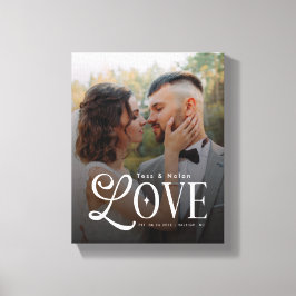Modern Love Custom Wedding Photo Couples Monogram Leinwanddruck