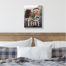 Modern Love Custom Wedding Photo Couples Monogram