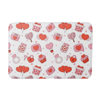 Modern Love Design Frohen Valentinstag Rotes Herz Badematte