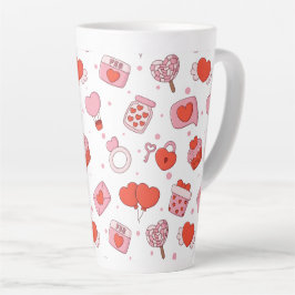 Modern Love Design Frohes Valentinstag Rotes Herz Milchtasse