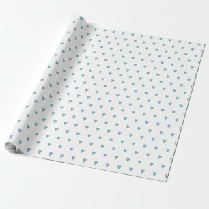 Modern Love Heart Baby Blau Aquarell Geschenkpapier