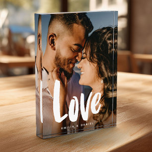 Modern Love Hochzeit Einfache Kalligrafie Familie  Fotoblock