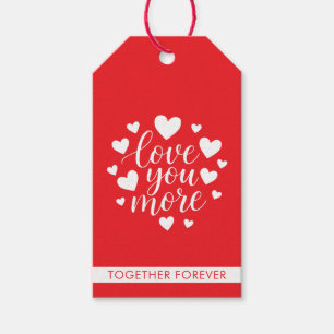 Modern Love You More Zitat Weiße Herzen Geschenkanhänger
