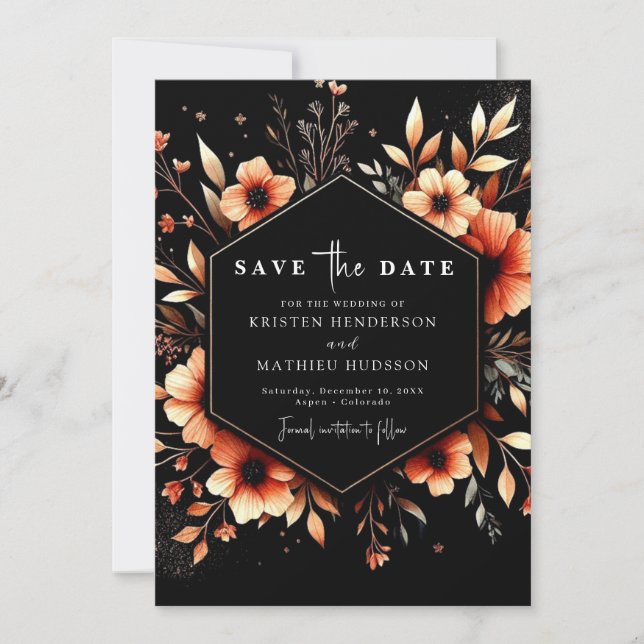 Modern Lovely Terracotta Wedding Save The Date (Vorderseite)