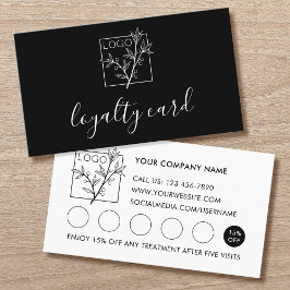Modern Loyalty Card Business Logo 5 Slots Black Visitenkarte