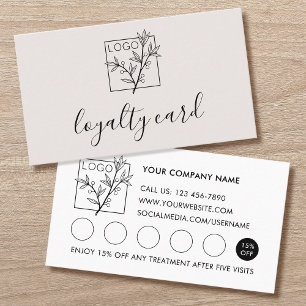 Modern Loyalty Card Logo 5 Slots Hellweiß Visitenkarte