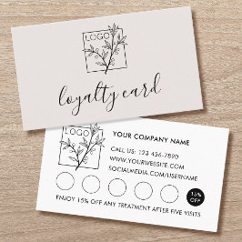 Modern Loyalty Card Logo 5 Slots Off-White Visitenkarte