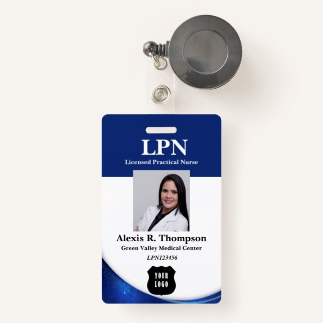Modern LPN Badge Ausweis (Vorderseite mit Rechteck)