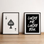 Modern Lucky Ace Playing Cards Black & White Bilderwand Sets<br><div class="desc">Modern Lucky Ace Playing Cards Black & White</div>