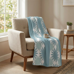 Modern, lustige Pastell-Jay-Blau und Grau Daisy Fl Fleecedecke