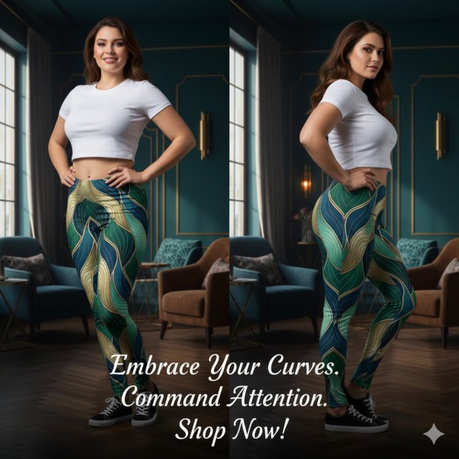 Modern Luxe Gradient Waves Leggings (Modern Luxe Gradient Waves Leggings)