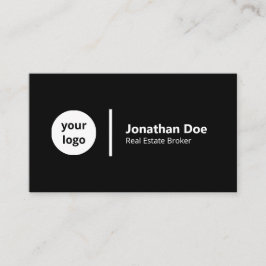 Modern Luxury Black & White Real Estate Agent Visitenkarte